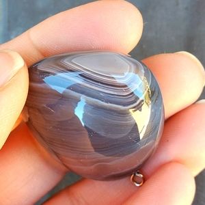 New Natural Botswana Agate Oval Pendant.